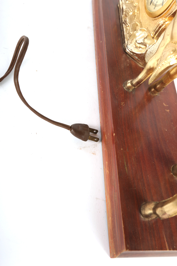 Vintage Brass United Horse Clock