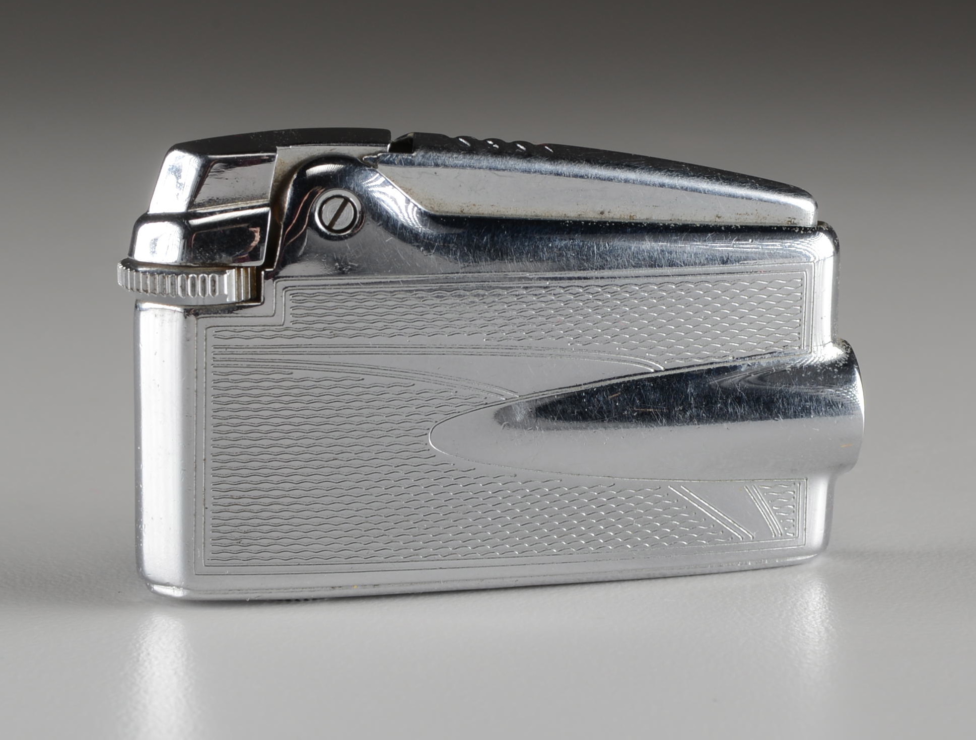 Mid-Century Chrome Ronson Art Deco Lighter with Box