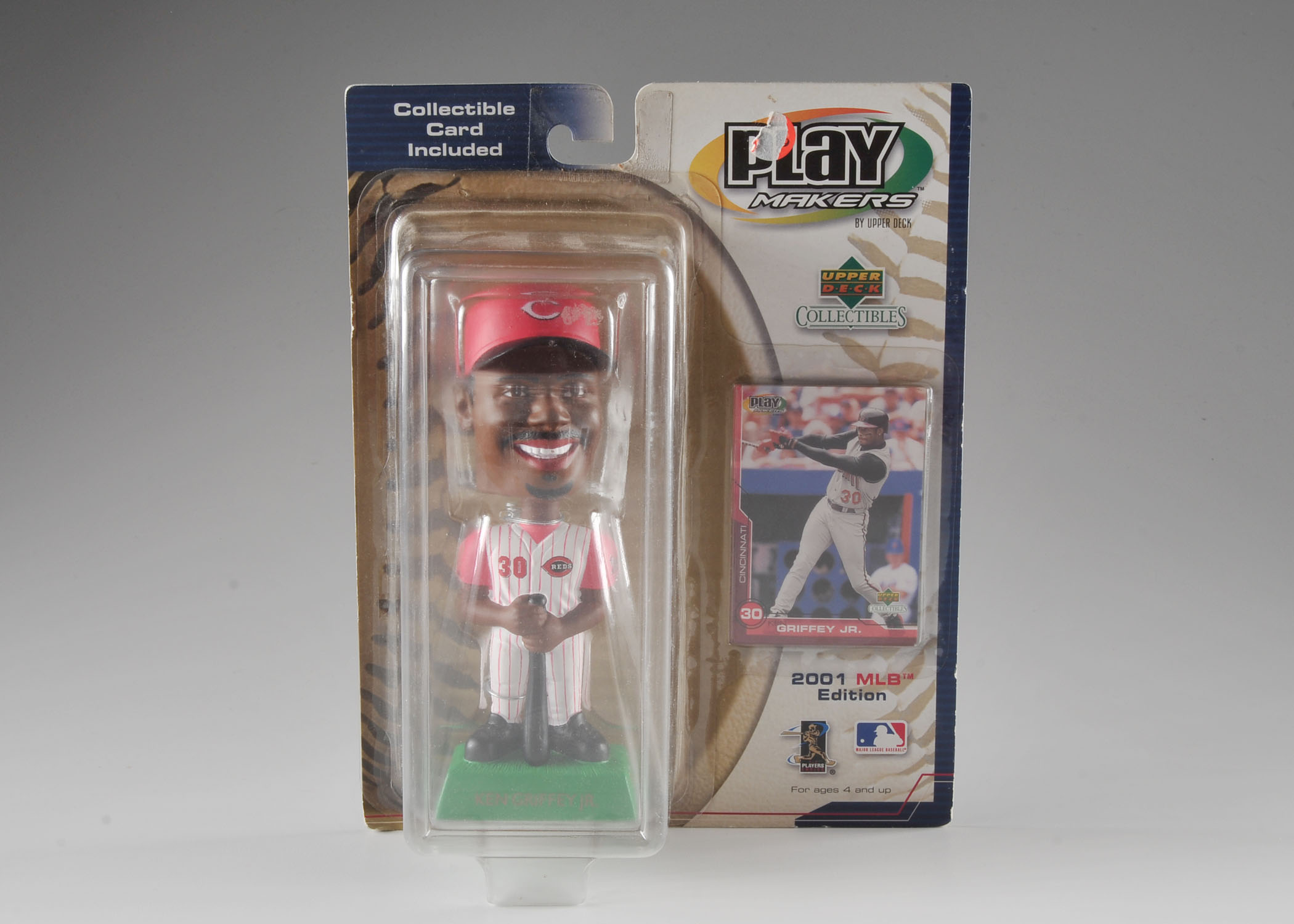 UD 2001 Ken Griffey Jr. Cincinnati Reds Bobble Head Doll With Card In Packaging