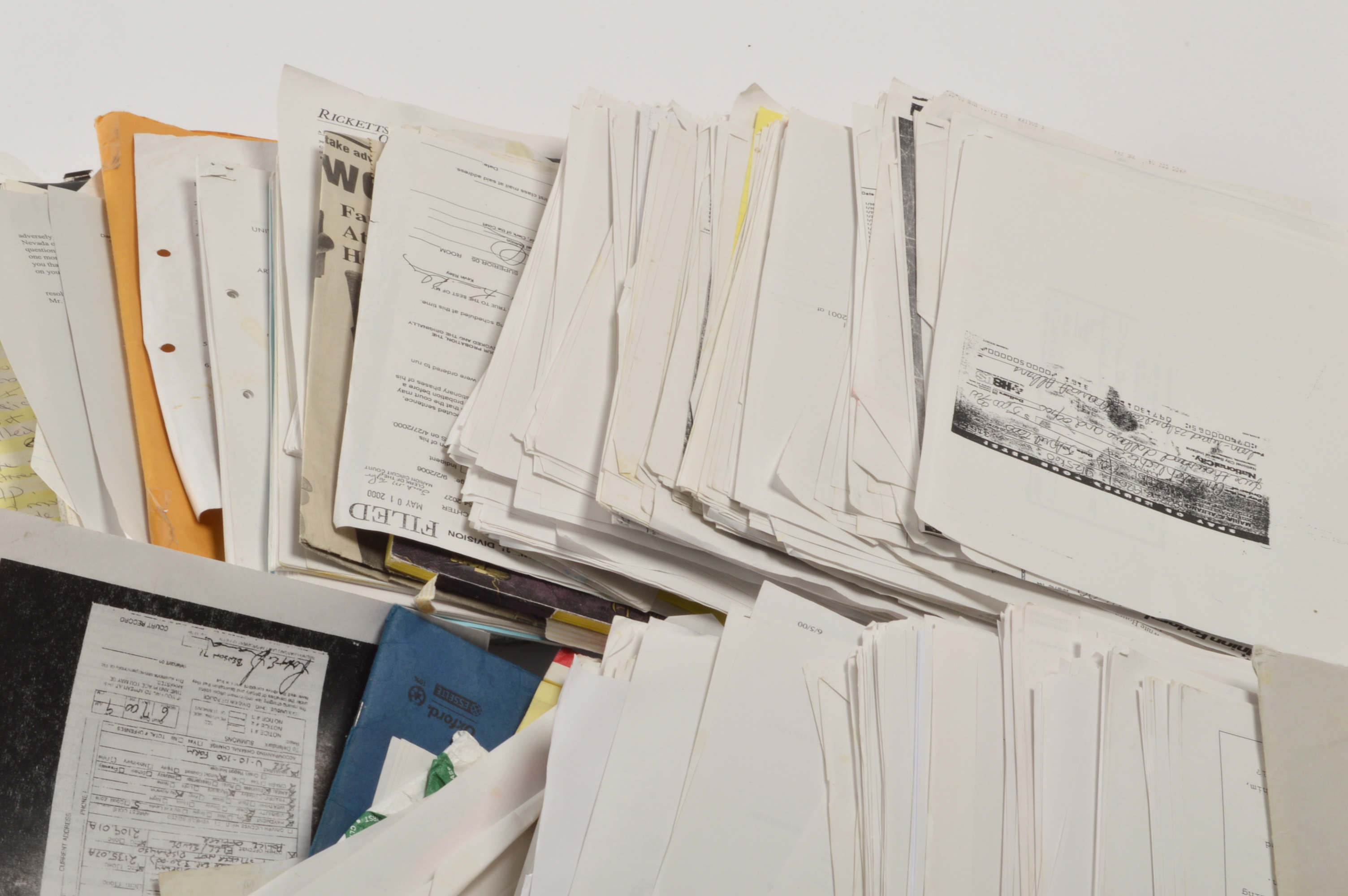 Large Container of Art Schlichter's Actual Court Documents