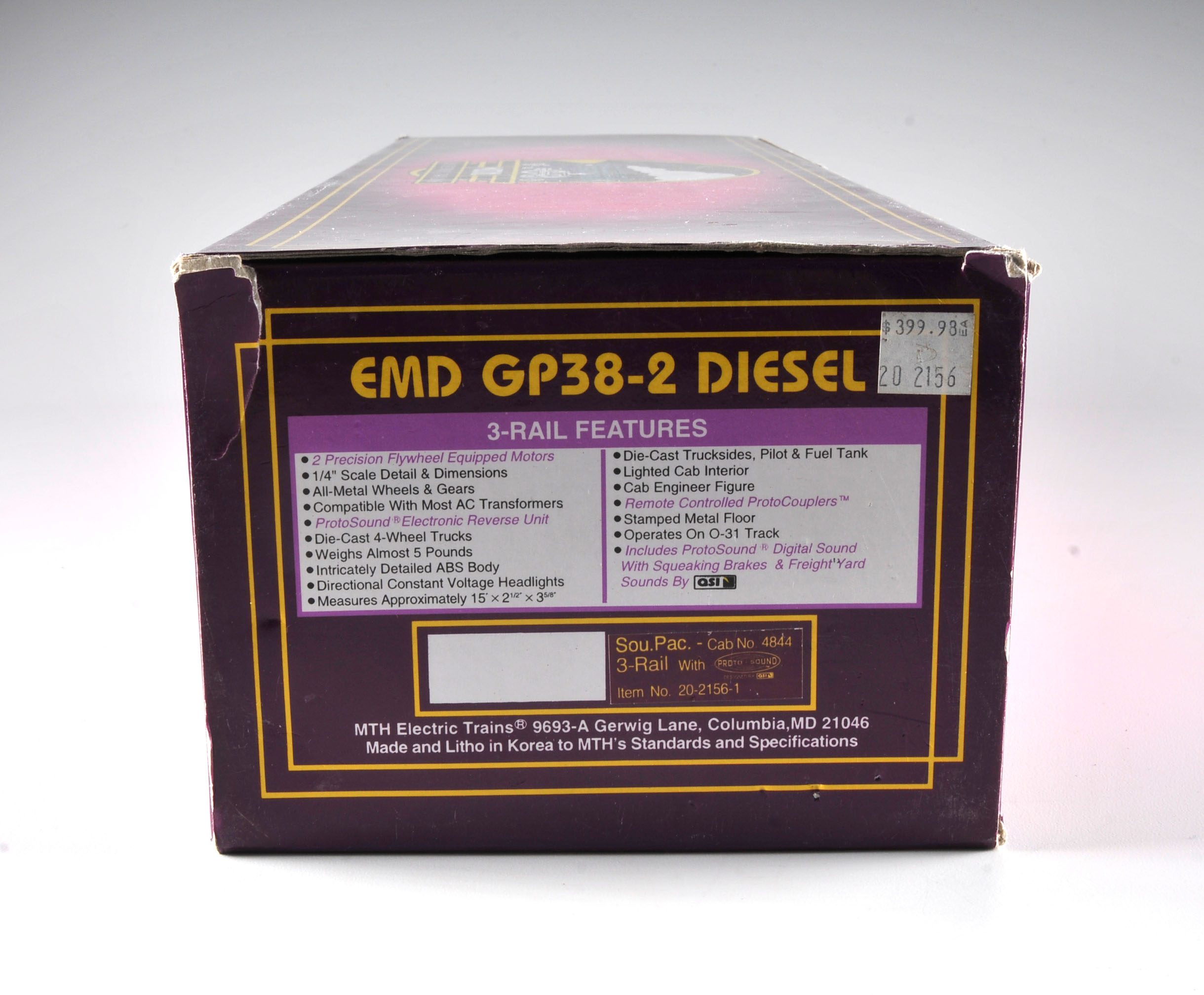 MTH Southern Pacific EMD GP38-2 Diesel Engine