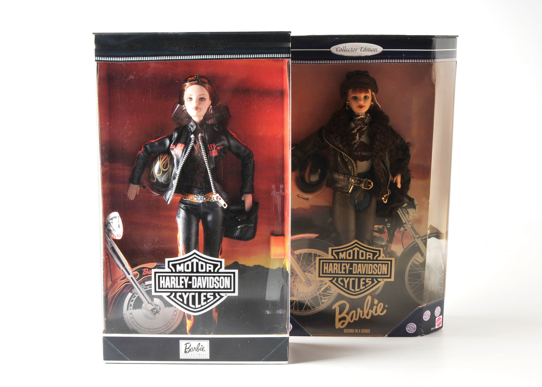 Pair of Harley Davidson Barbie Dolls