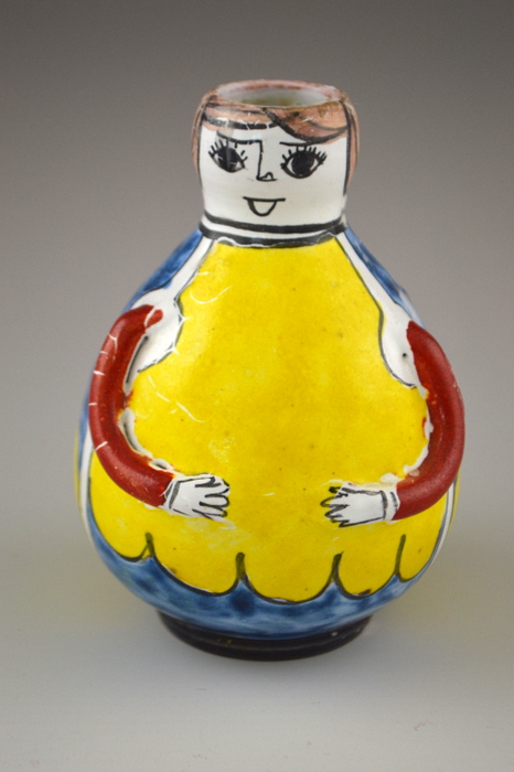 Nino Parrucca Hand Painted Roly Poly Little Man and Woman Candle Holders