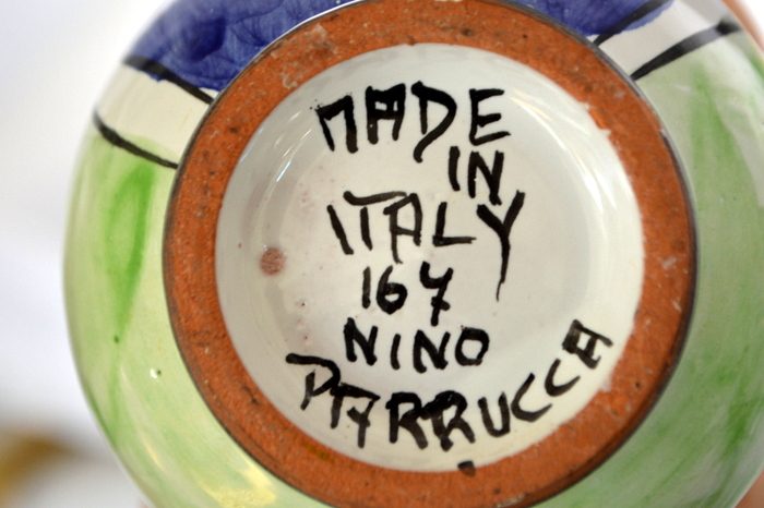 Nino Parrucca Hand Painted Roly Poly Little Man and Woman Candle Holders