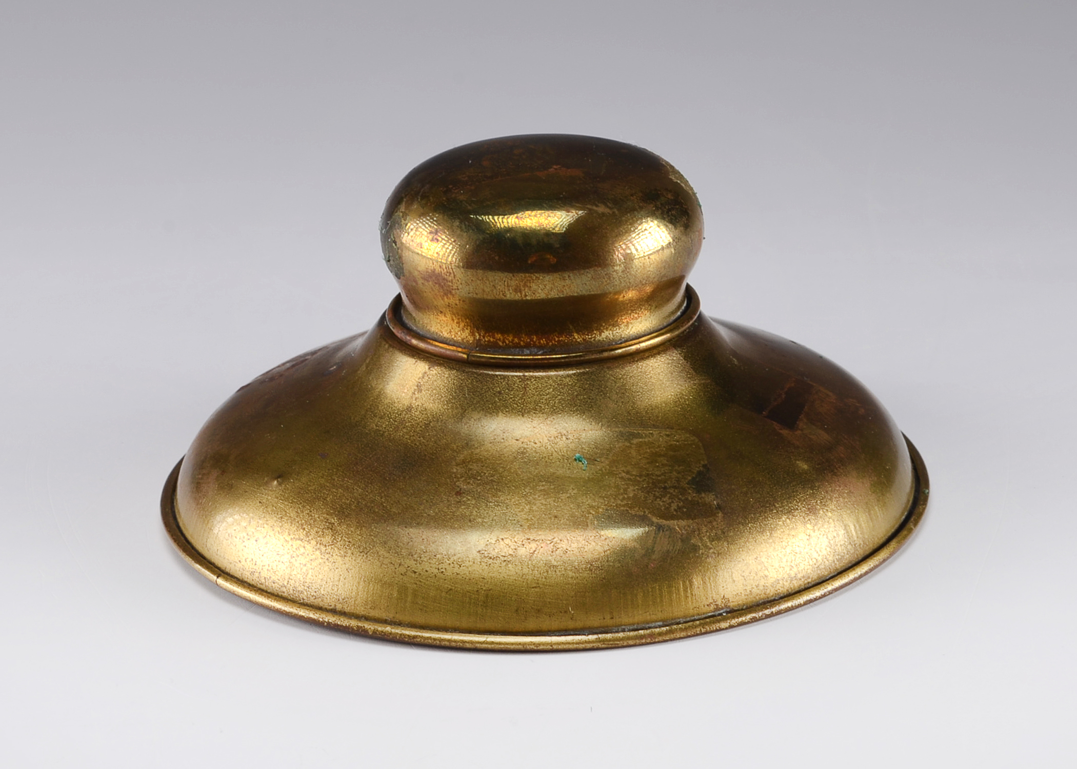 Round Brass Inkwell