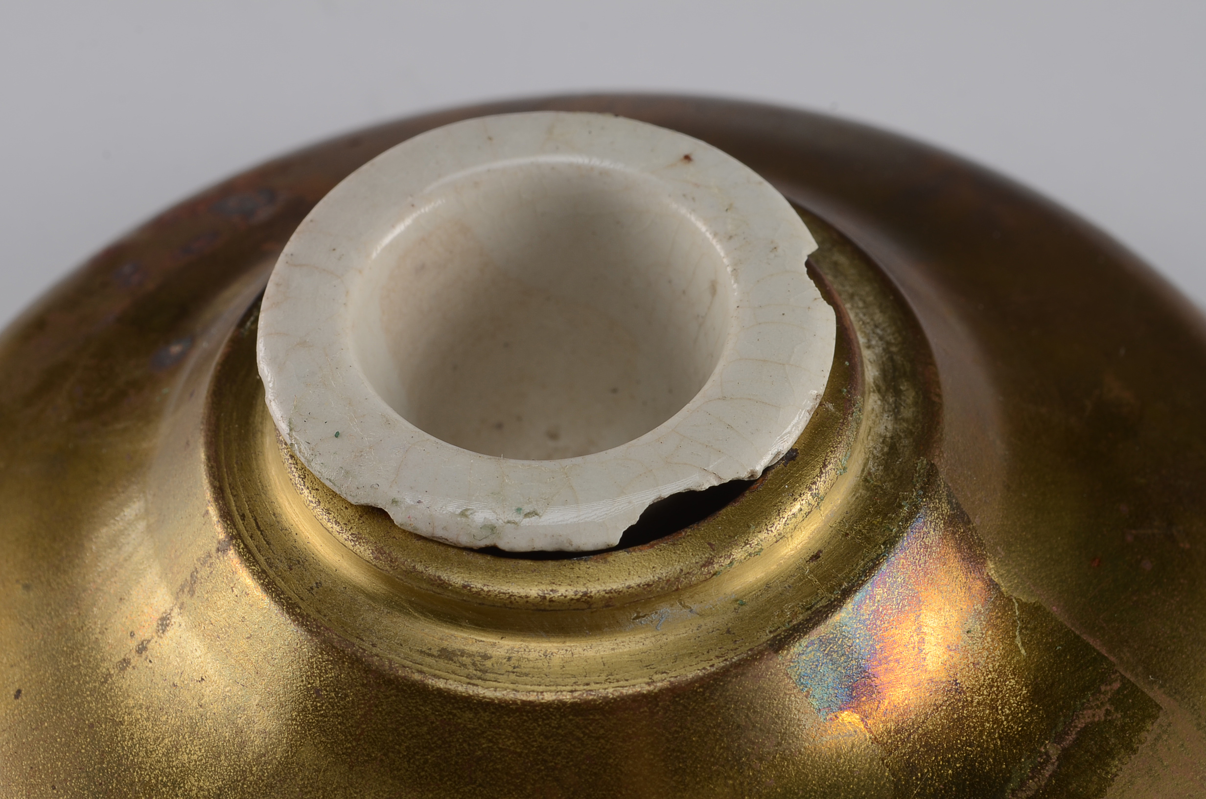 Round Brass Inkwell