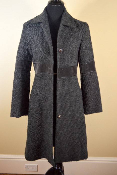 Tory Burch Grey Tweed Overcoat - Size 4