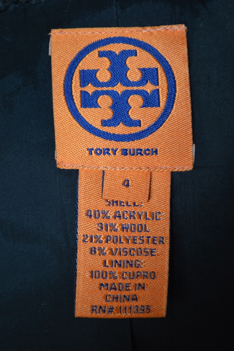 Tory Burch Grey Tweed Overcoat - Size 4