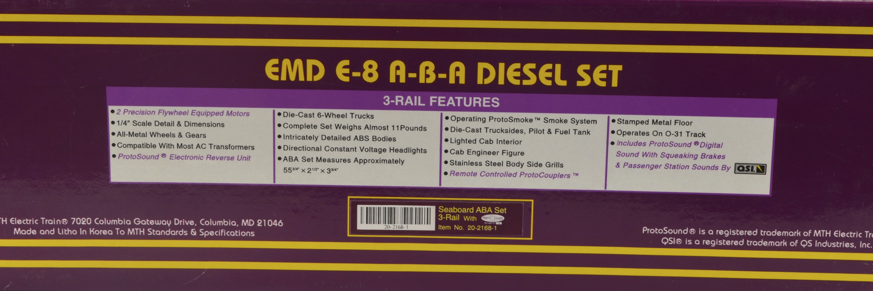 MTH Seaboard E8 Diesel "Orange Blossom Special" Engine Set