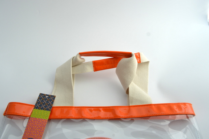 Tory Burch Orange & Clear Tote,  Jim Thompson Silk Pouch w/Chunky Gold Bead 