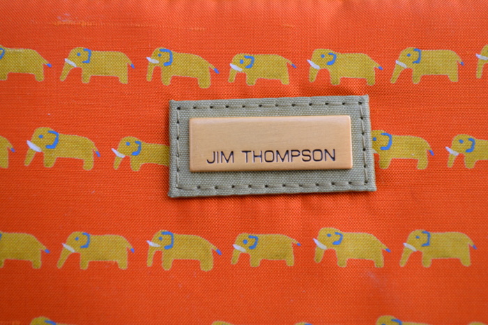 Tory Burch Orange & Clear Tote,  Jim Thompson Silk Pouch w/Chunky Gold Bead 