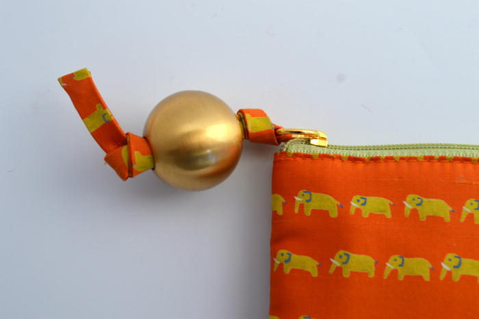 Tory Burch Orange & Clear Tote,  Jim Thompson Silk Pouch w/Chunky Gold Bead 