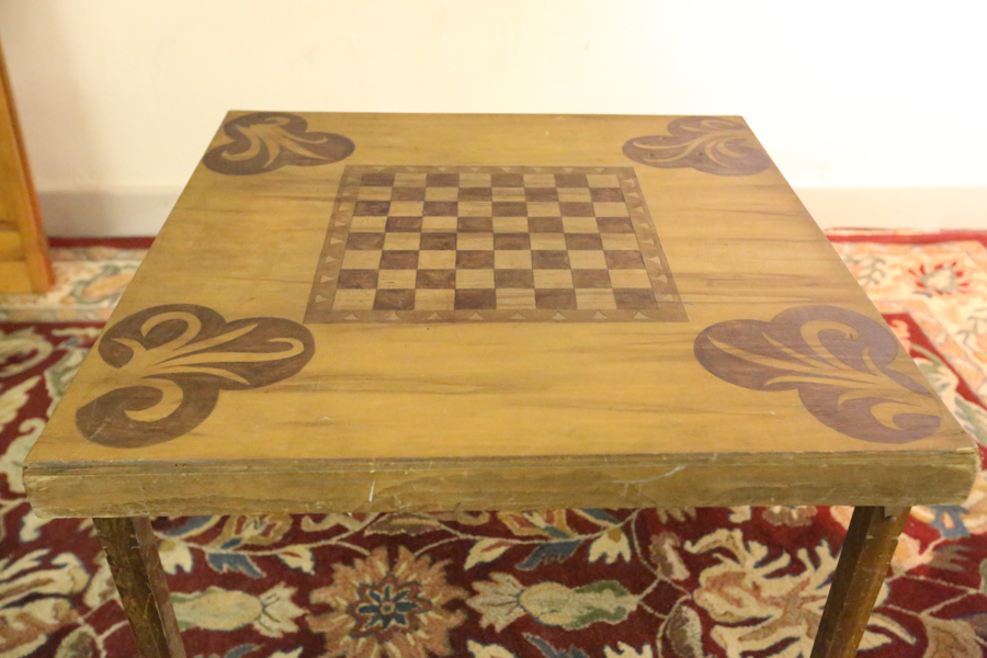 Vintage Wood Board Game Table