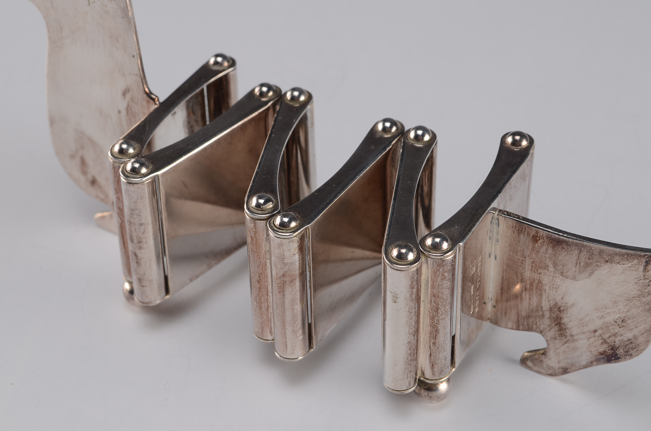 Vintage Hermes Paris Articulated Dachshund Silver Plate Picture Frame