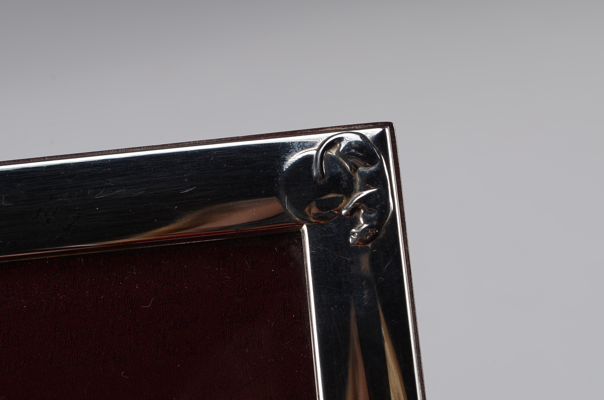 Cartier Sterling Silver Picture Frame with Cartier Lions to the Corners