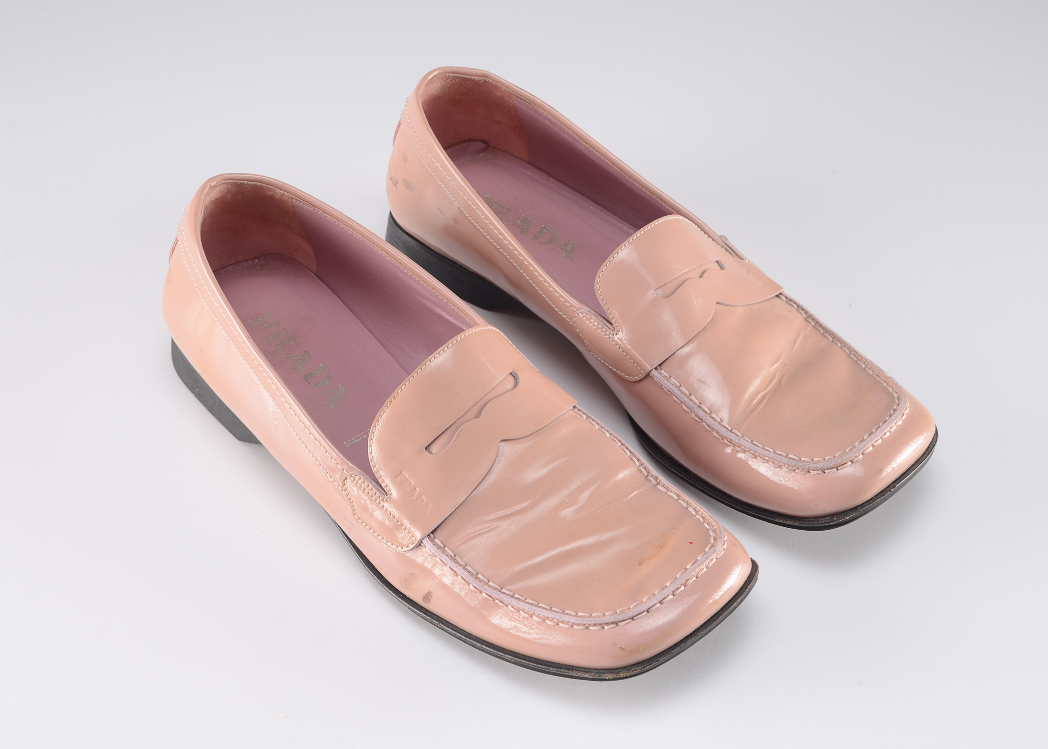 Prada Pink Patent Leather Ladies Penny Loafers