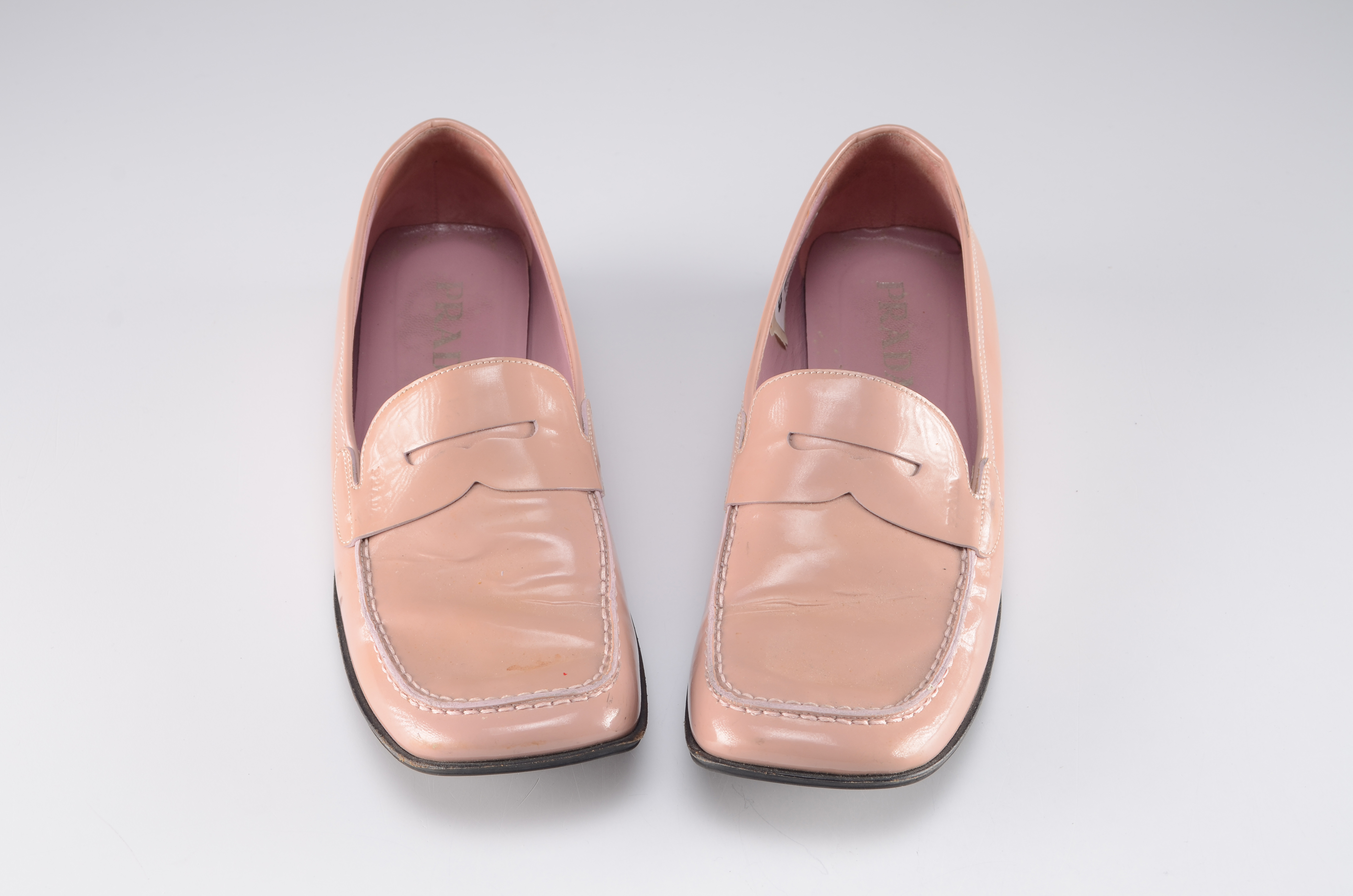 Prada Pink Patent Leather Ladies Penny Loafers