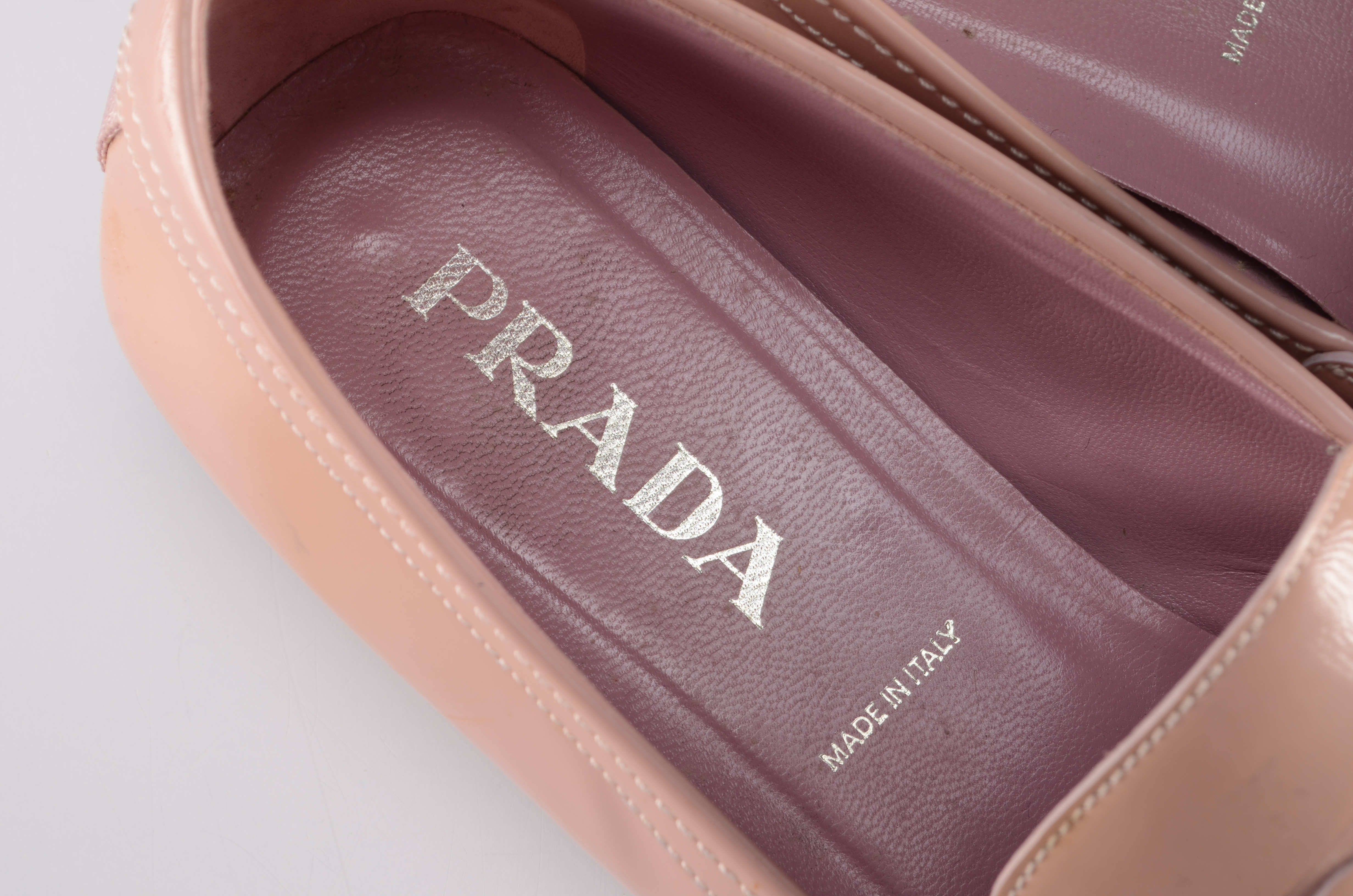 Prada Pink Patent Leather Ladies Penny Loafers