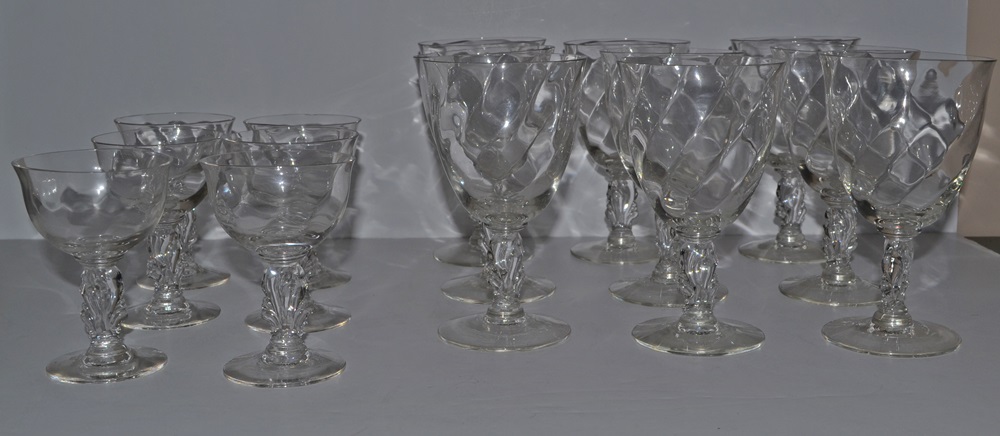  Vintage Heisey Glass Wine and Cordial Glasses 'Waverly' Blank