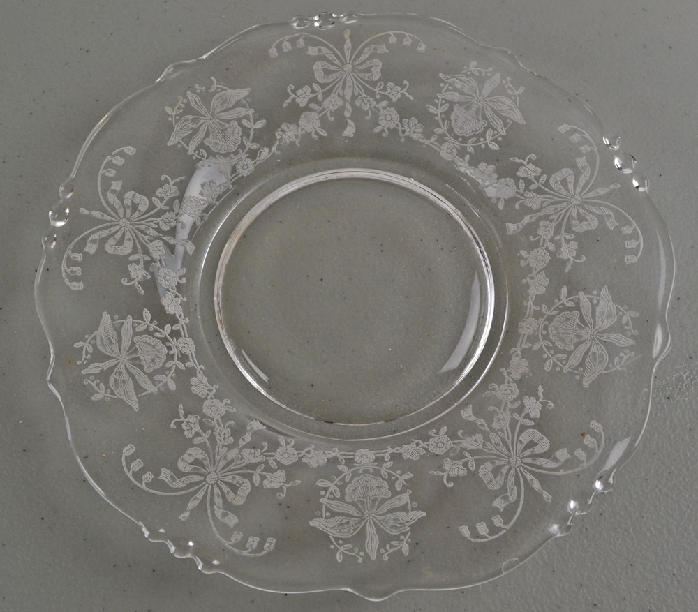 Vintage A. H.  Heisey Tableware 'Orchid' Etching & 'Waverly' blank