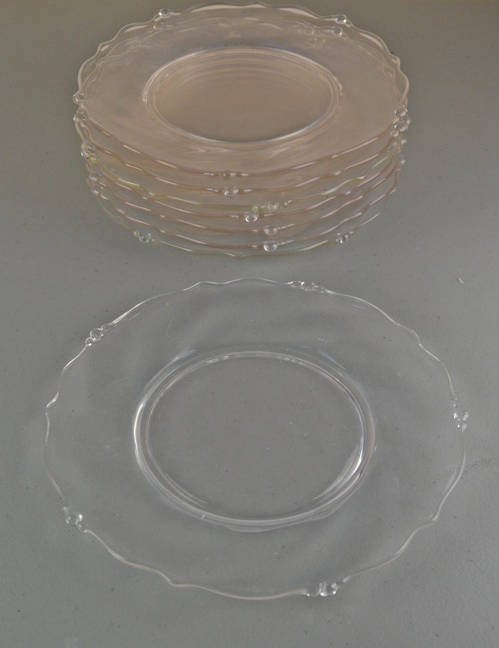 Vintage A. H.  Heisey Tableware 'Orchid' Etching & 'Waverly' blank