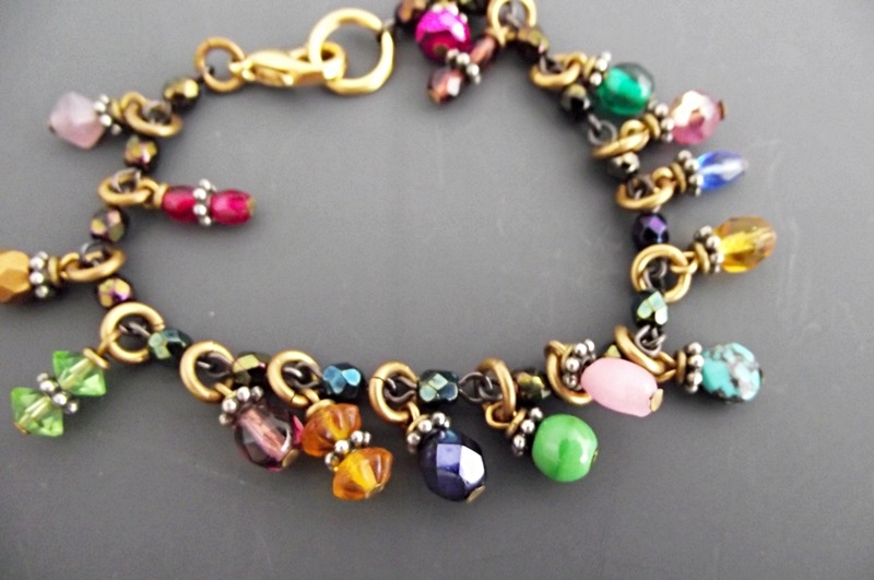 An "Old World" Inspired Bracelet with Crystals and Semi-Precious Beads