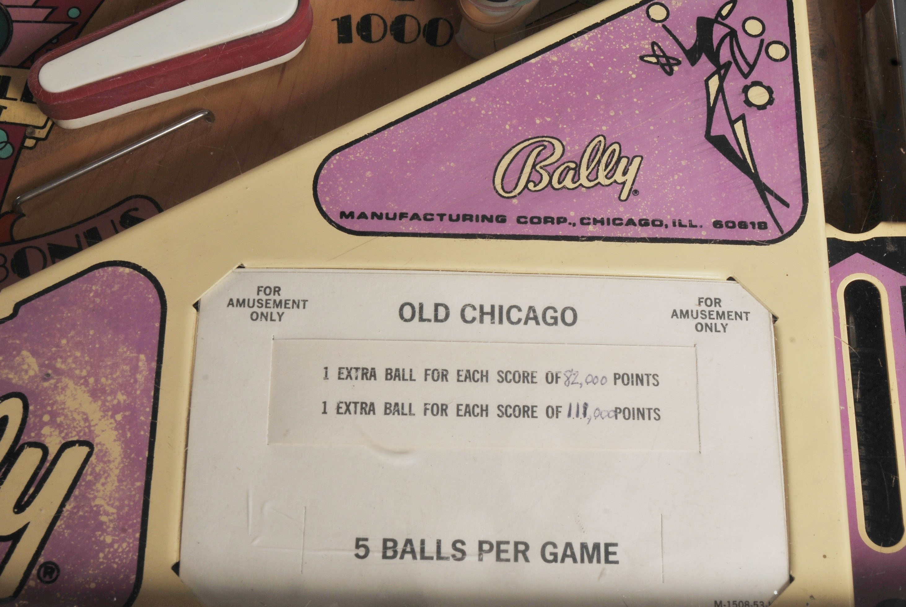 Vintage Bally Old Chicago Pinball Machine