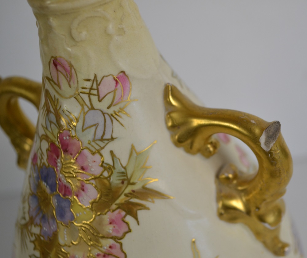 Vintage Royal Bonn Vase, Circa 188-1920, and Vintage Nippon Plates