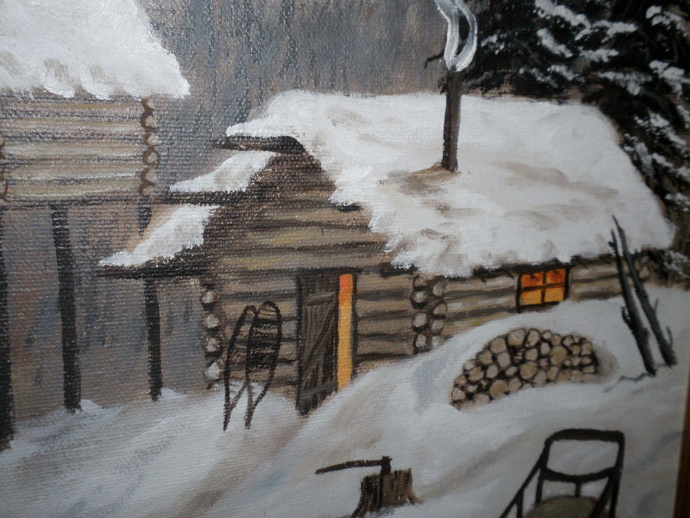 Original Oil of Winter Scene by J Helding