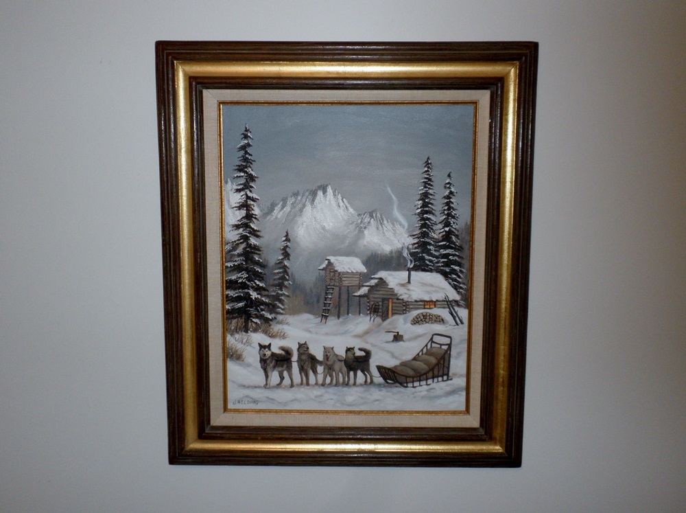 Original Oil of Winter Scene by J Helding