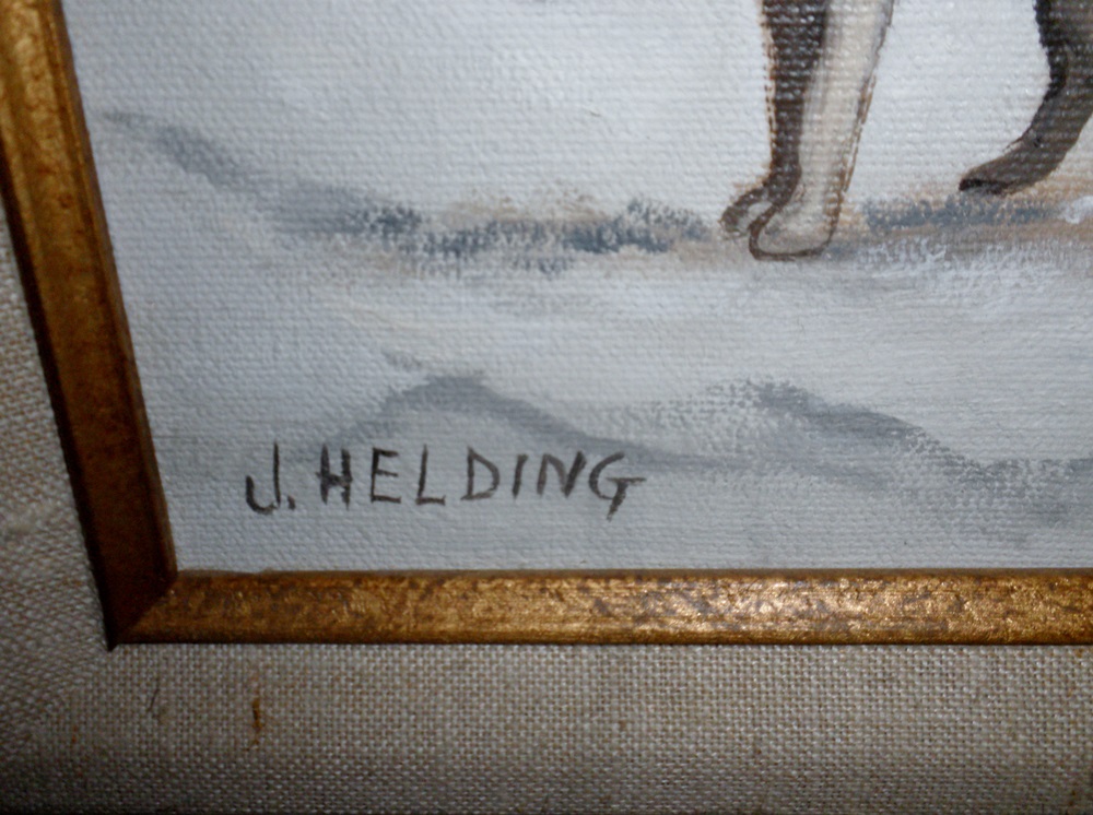 Original Oil of Winter Scene by J Helding