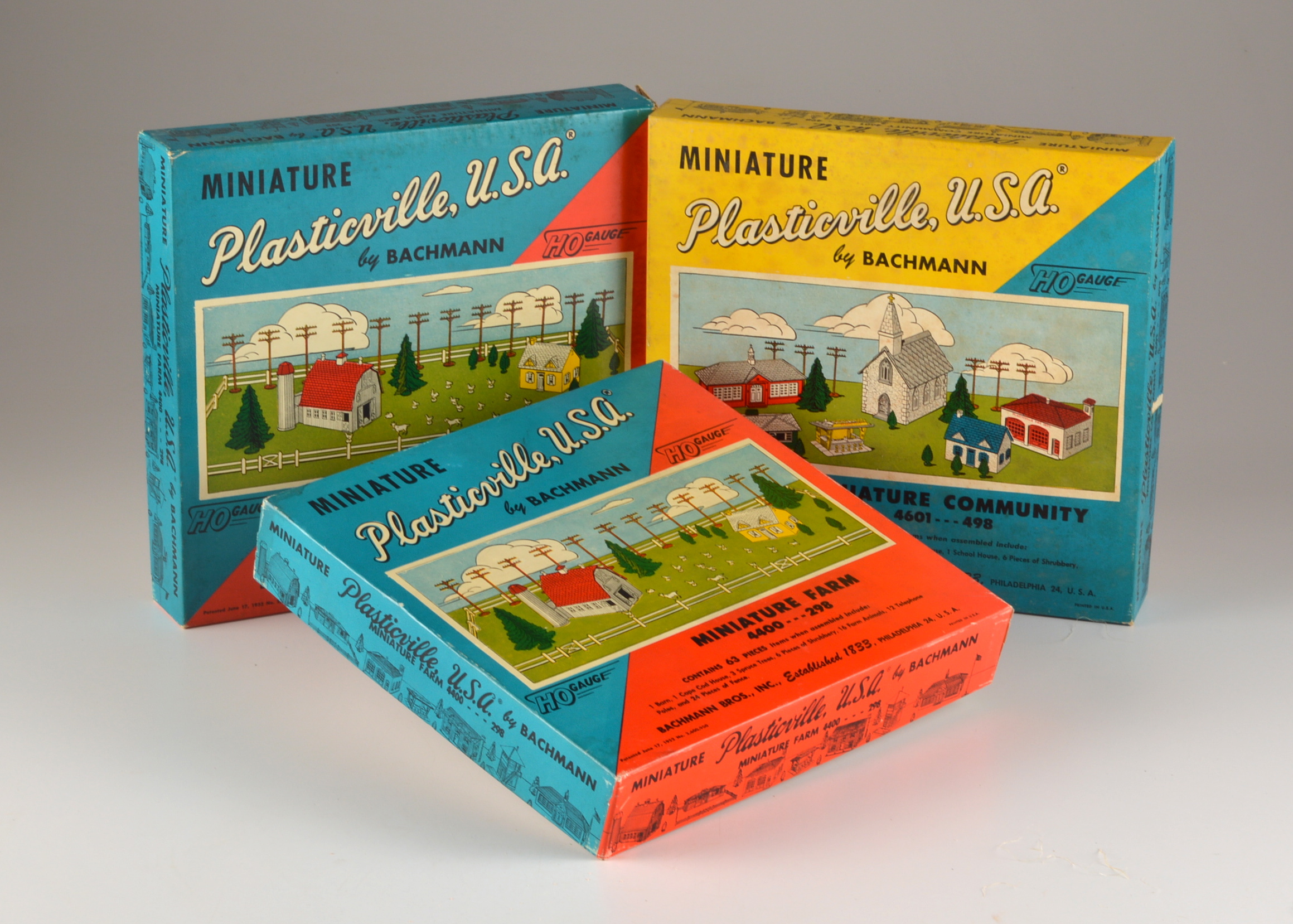 Vintage Bachmann Plasticville HO Gauge Building Kits