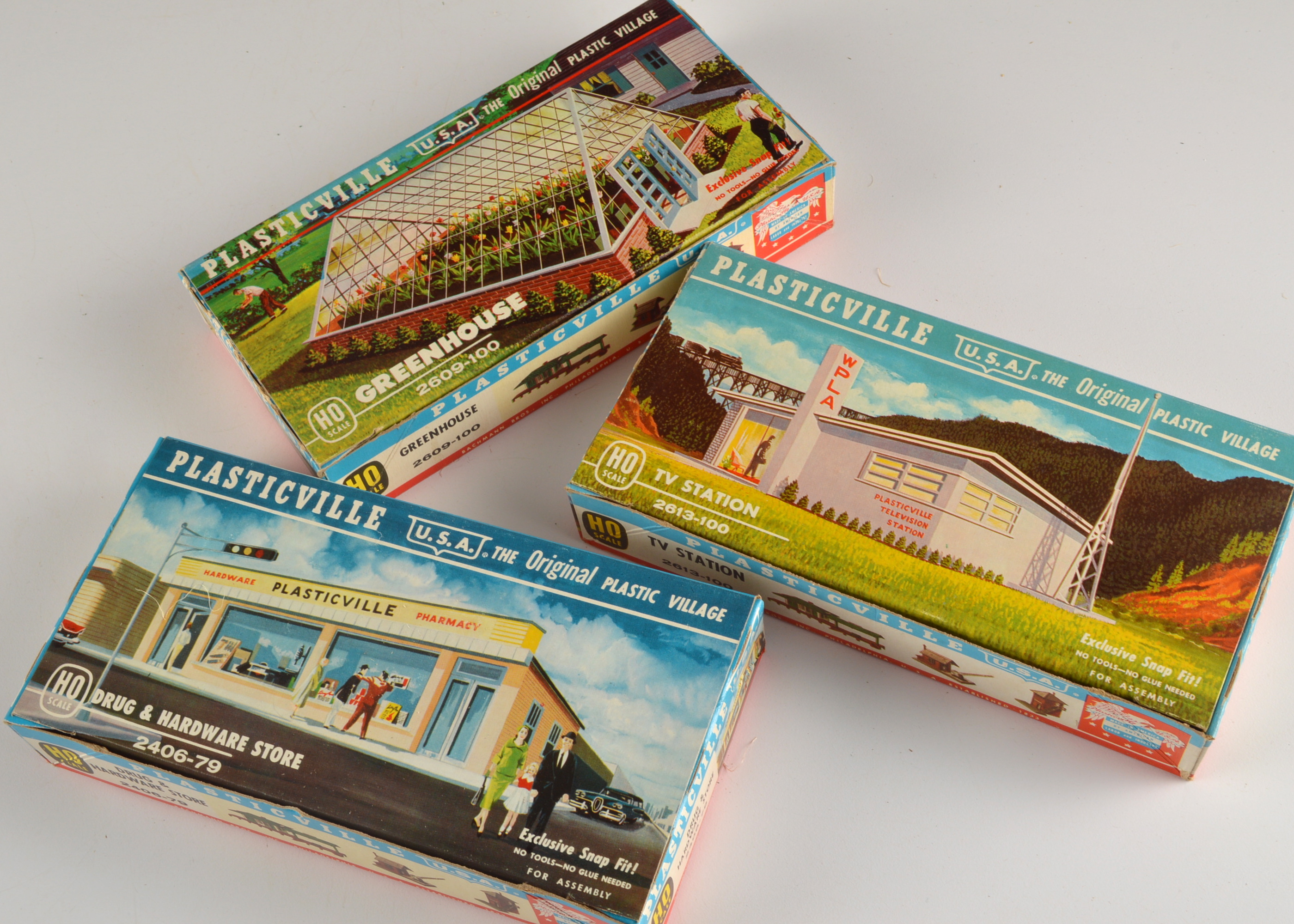 Vintage Bachmann Plasticville HO Gauge Building Kits