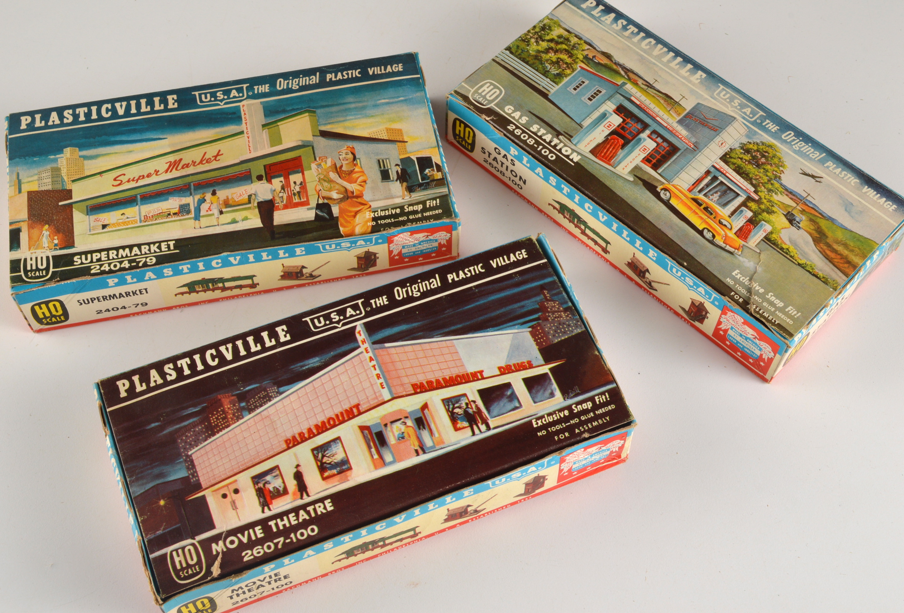 Vintage Bachmann Plasticville HO Gauge Building Kits