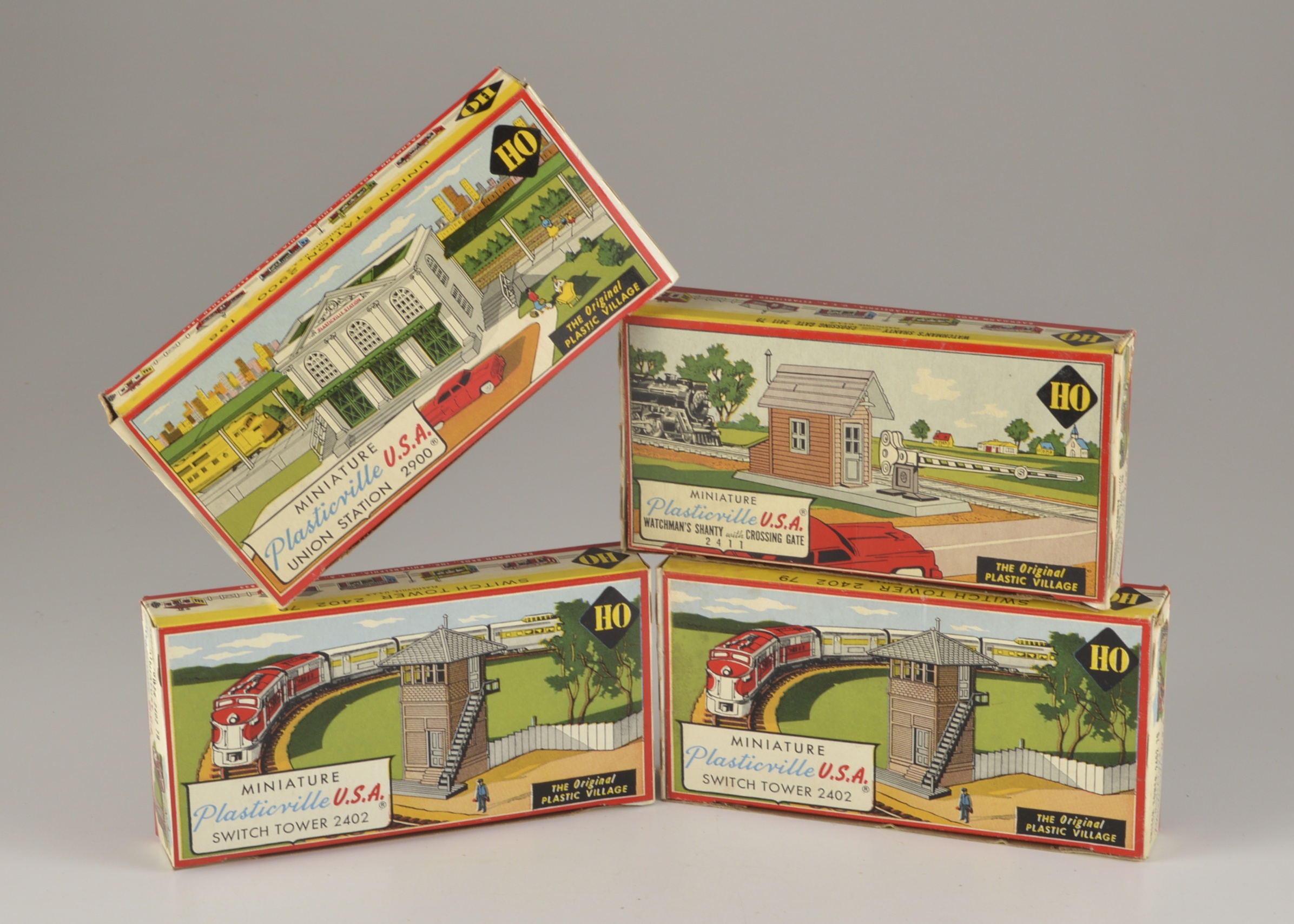 Vintage Bachmann Plasticville HO Gauge Building Kits