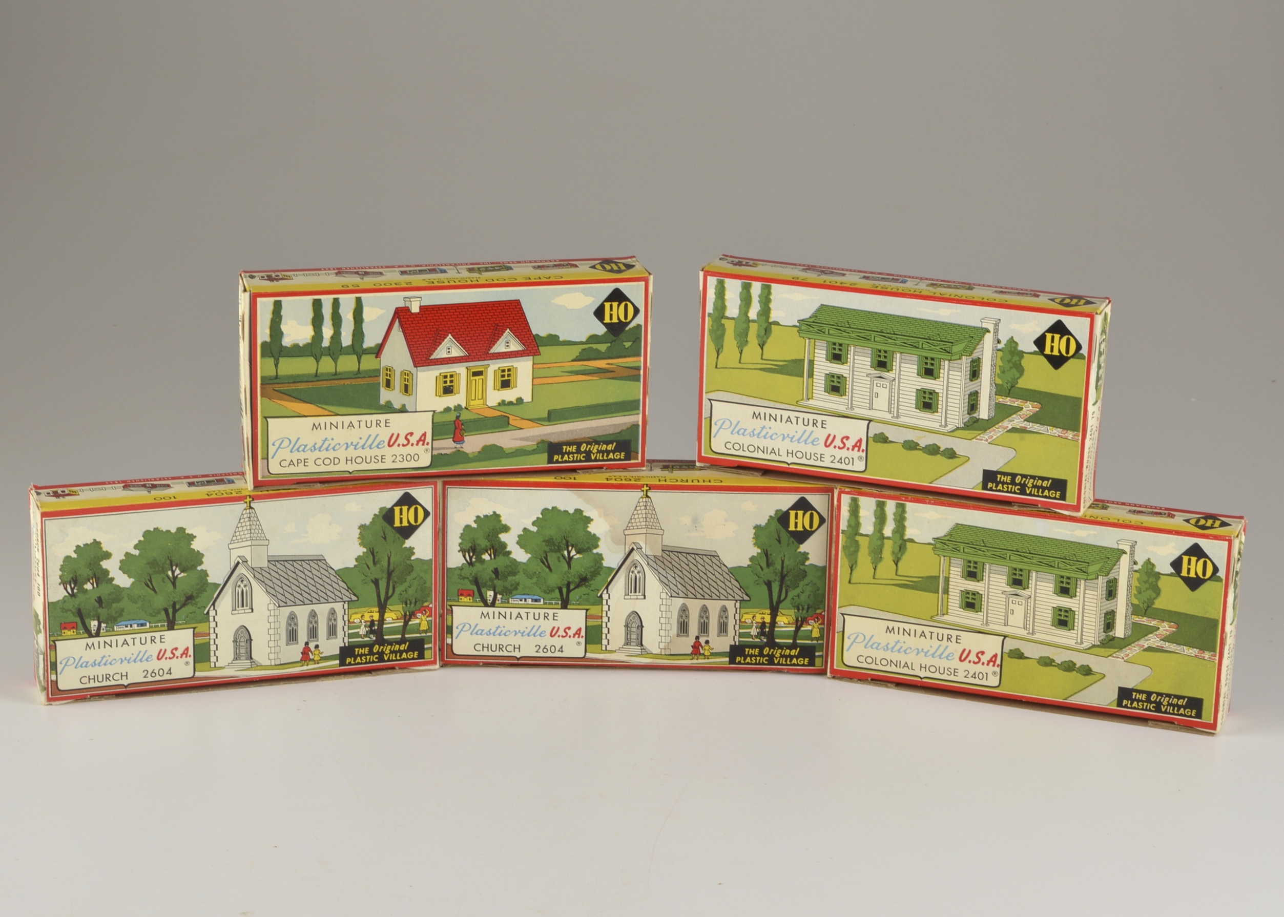 Vintage Bachmann Plasticville HO Gauge Building Kits
