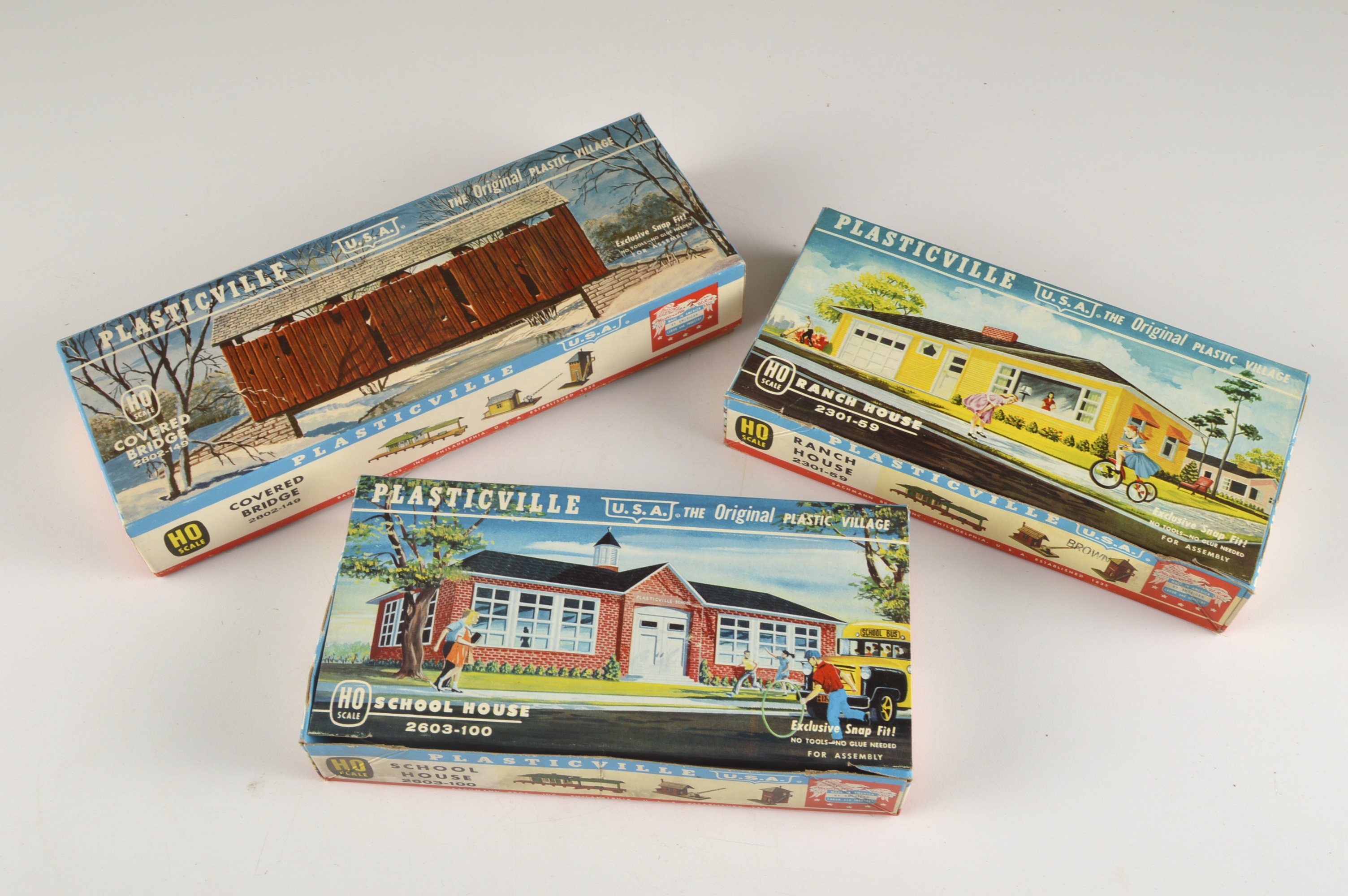 Vintage Bachmann Plasticville HO Gauge Building Kits
