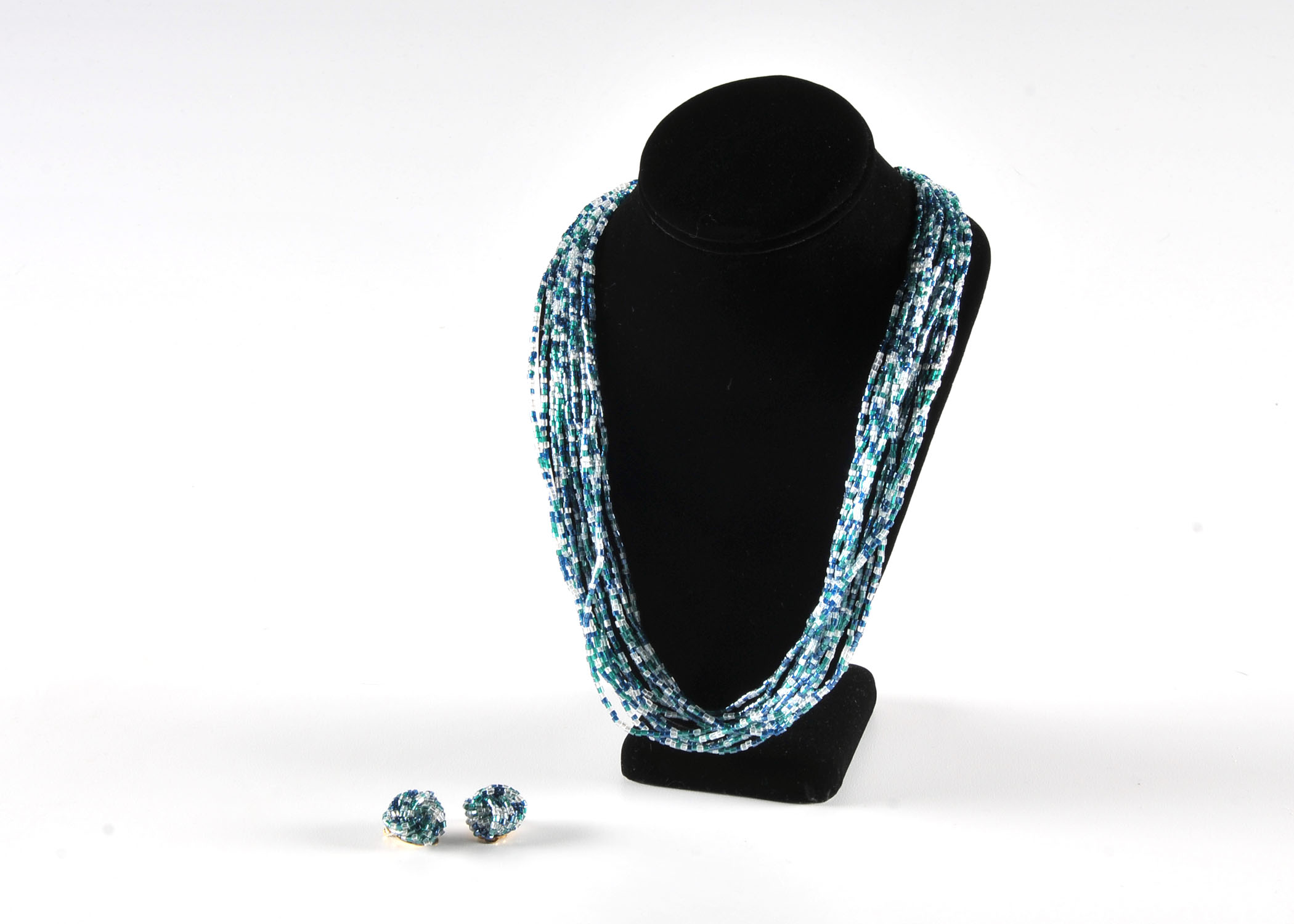 Vintage Beaded Necklace and Earrings 