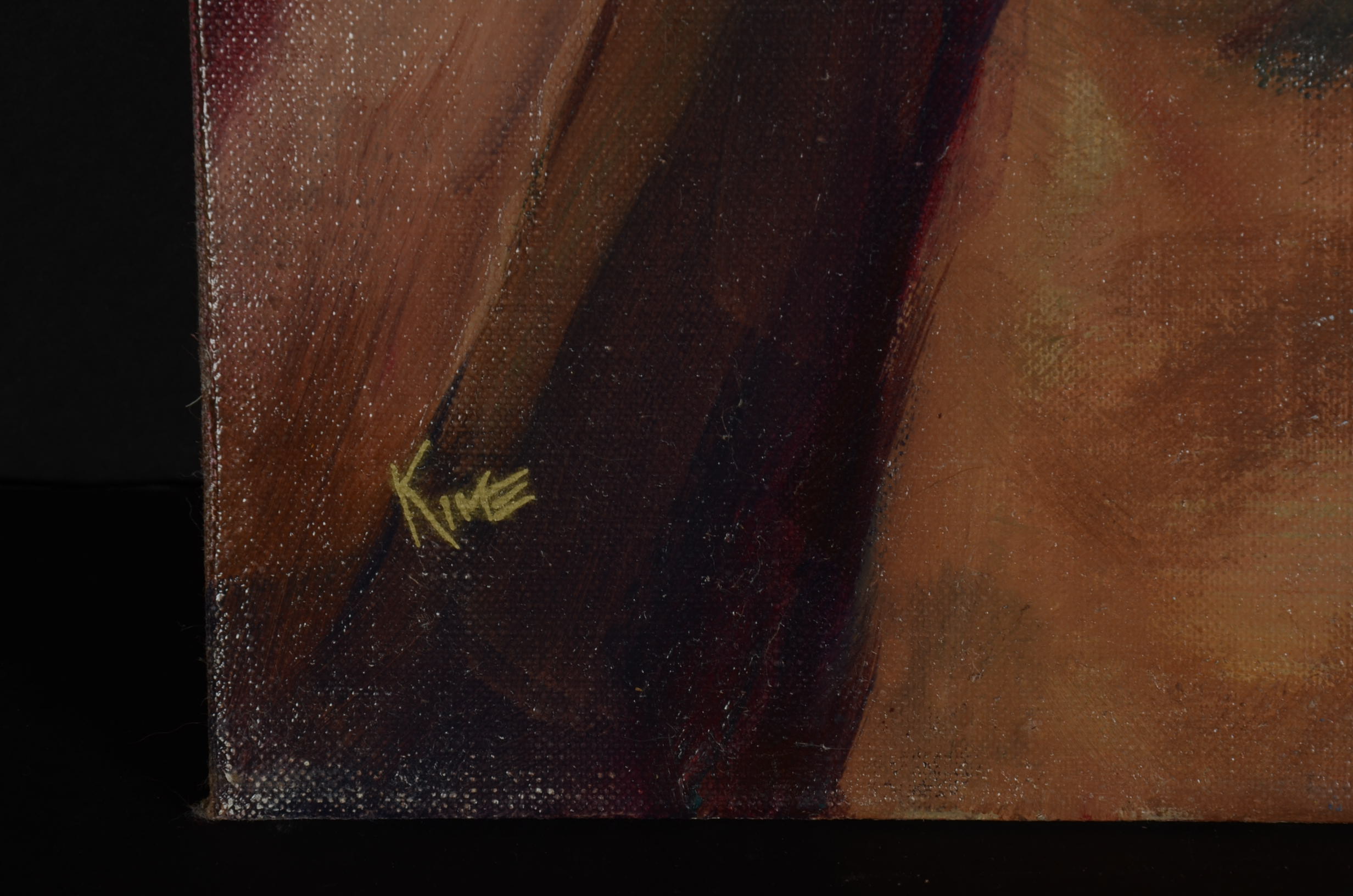 Dr. Wesley Kime Oil on Canvas Portrait, Nude Male