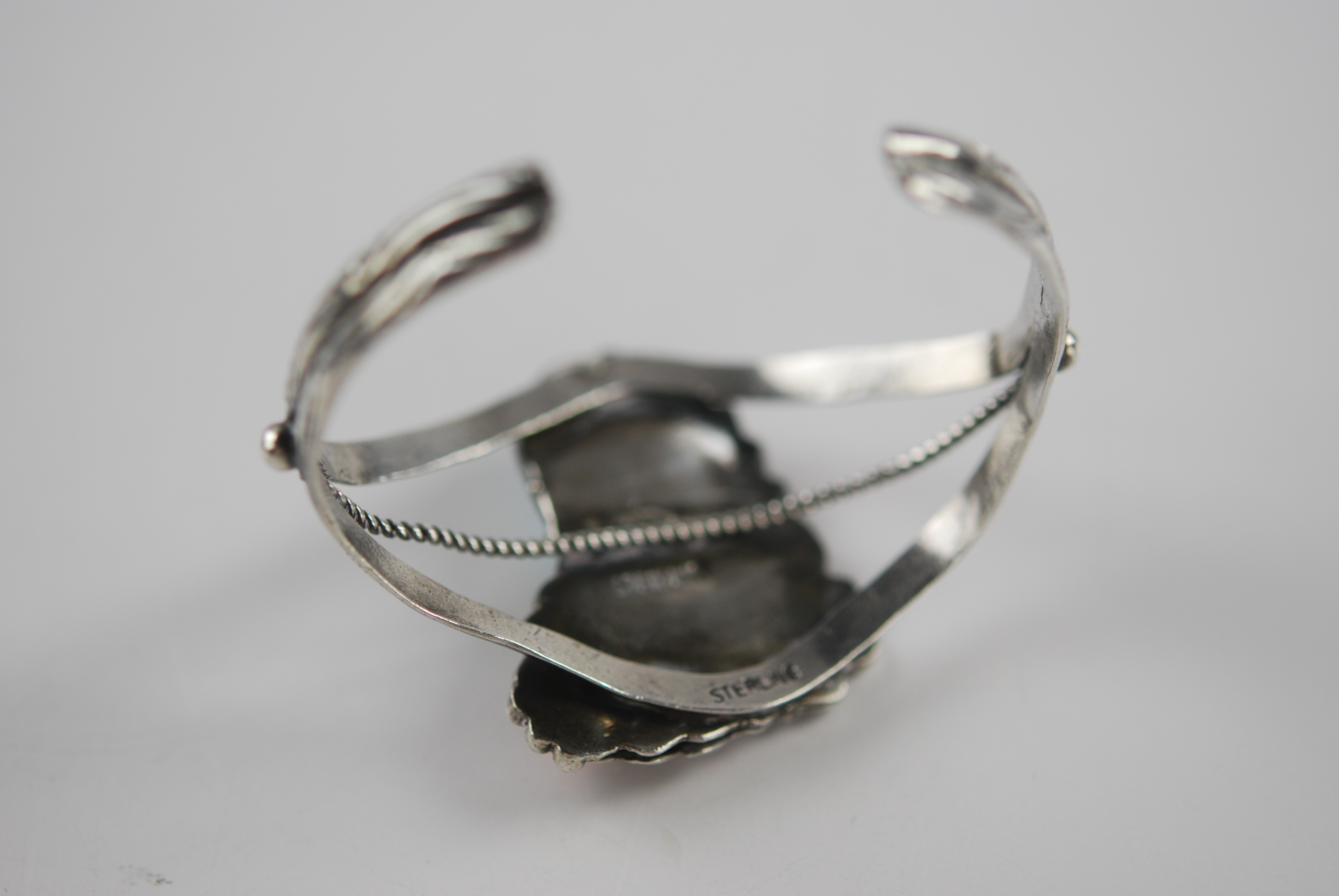 Sterling, Coral, and Turquoise Bracelet