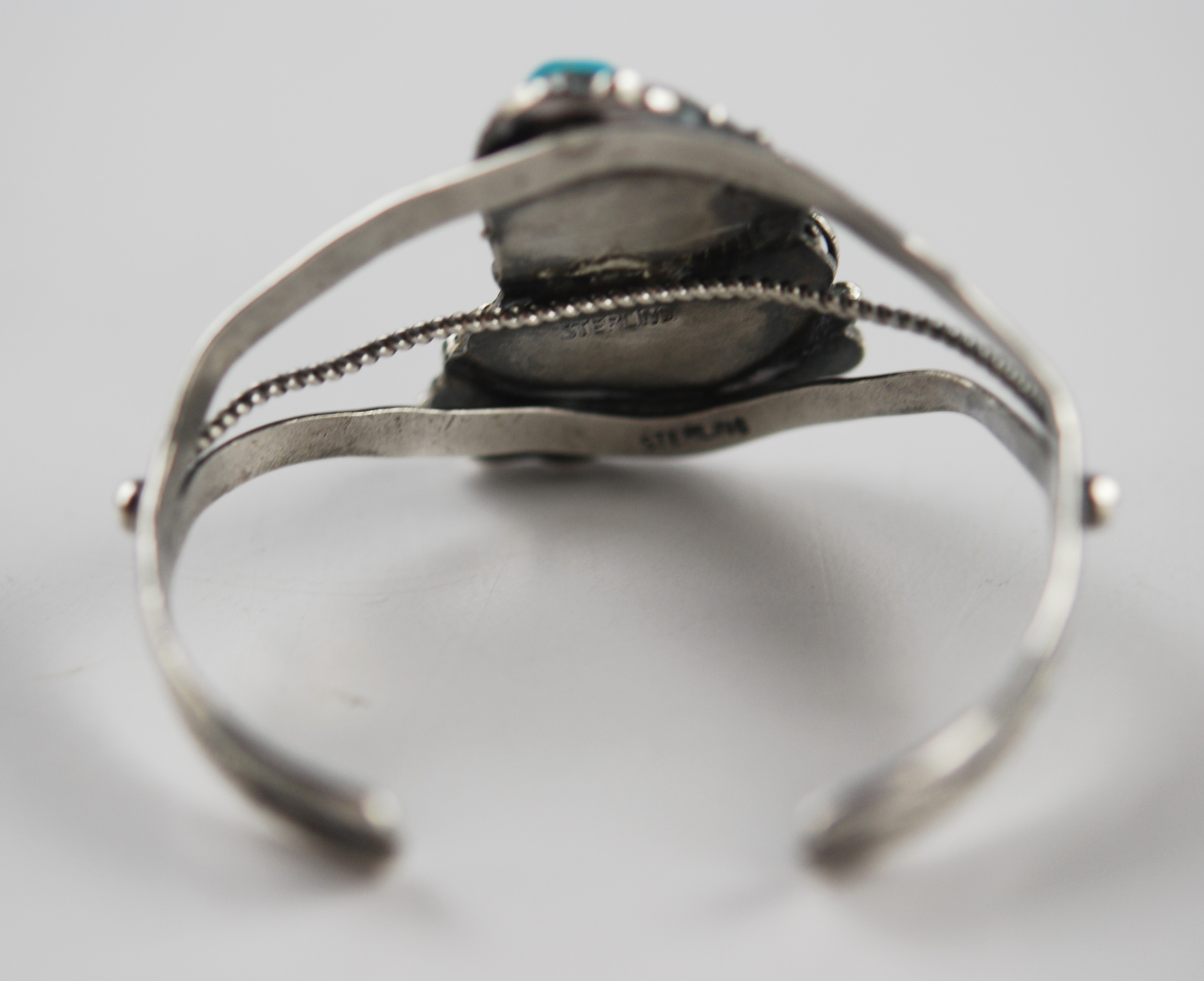 Sterling, Coral, and Turquoise Bracelet