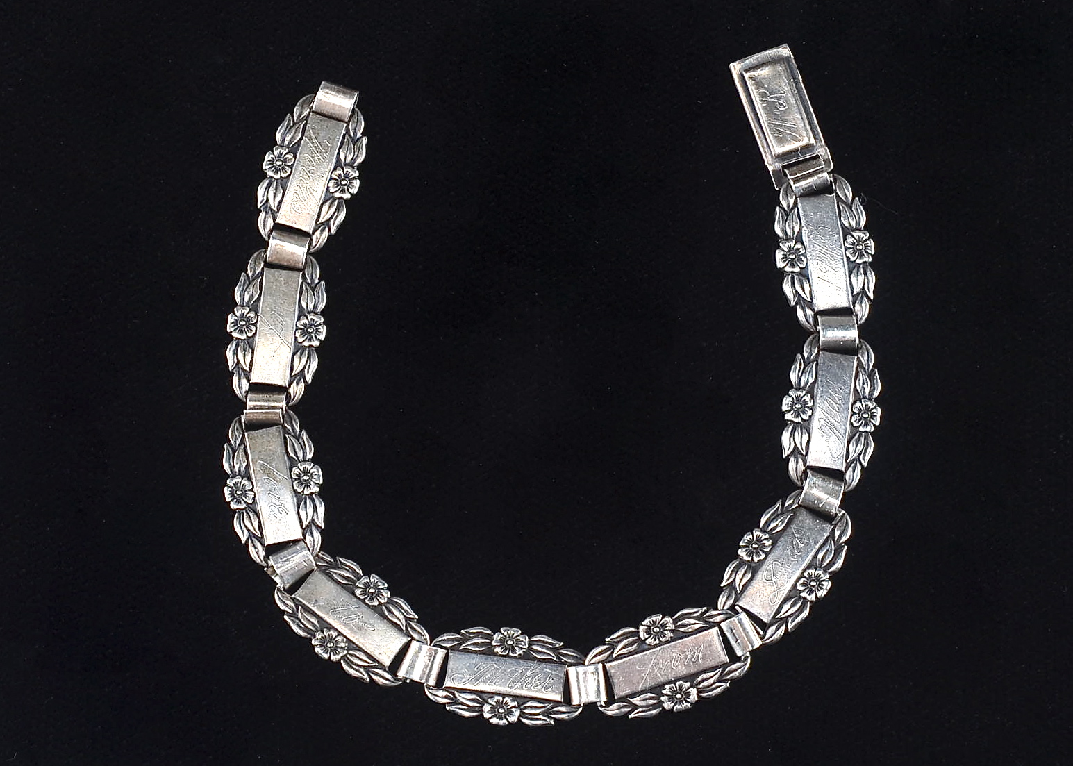 Lady's Sterling Silver "Forget - Me - Not" Vintage Bracelet