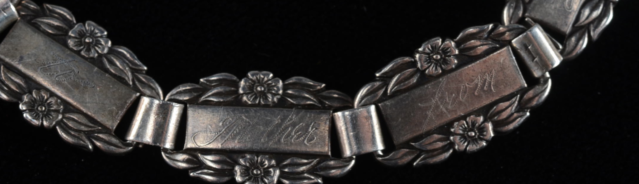 Lady's Sterling Silver "Forget - Me - Not" Vintage Bracelet