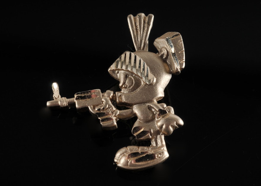 14 Kt Yellow Gold Marvin the Martian Charm