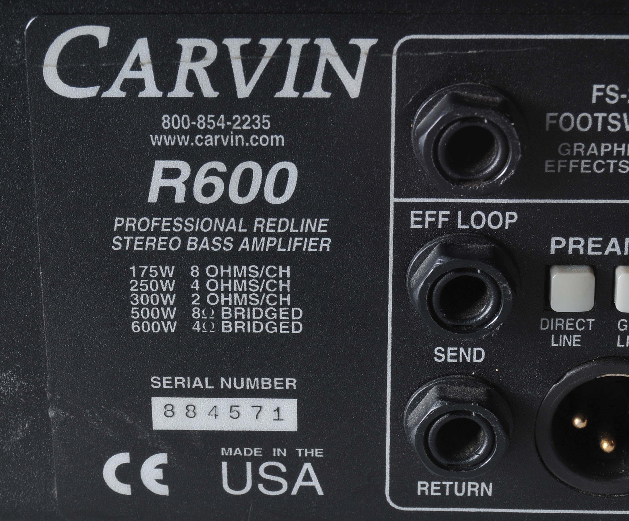 Carvin R600 Bass Guitar Amplifier