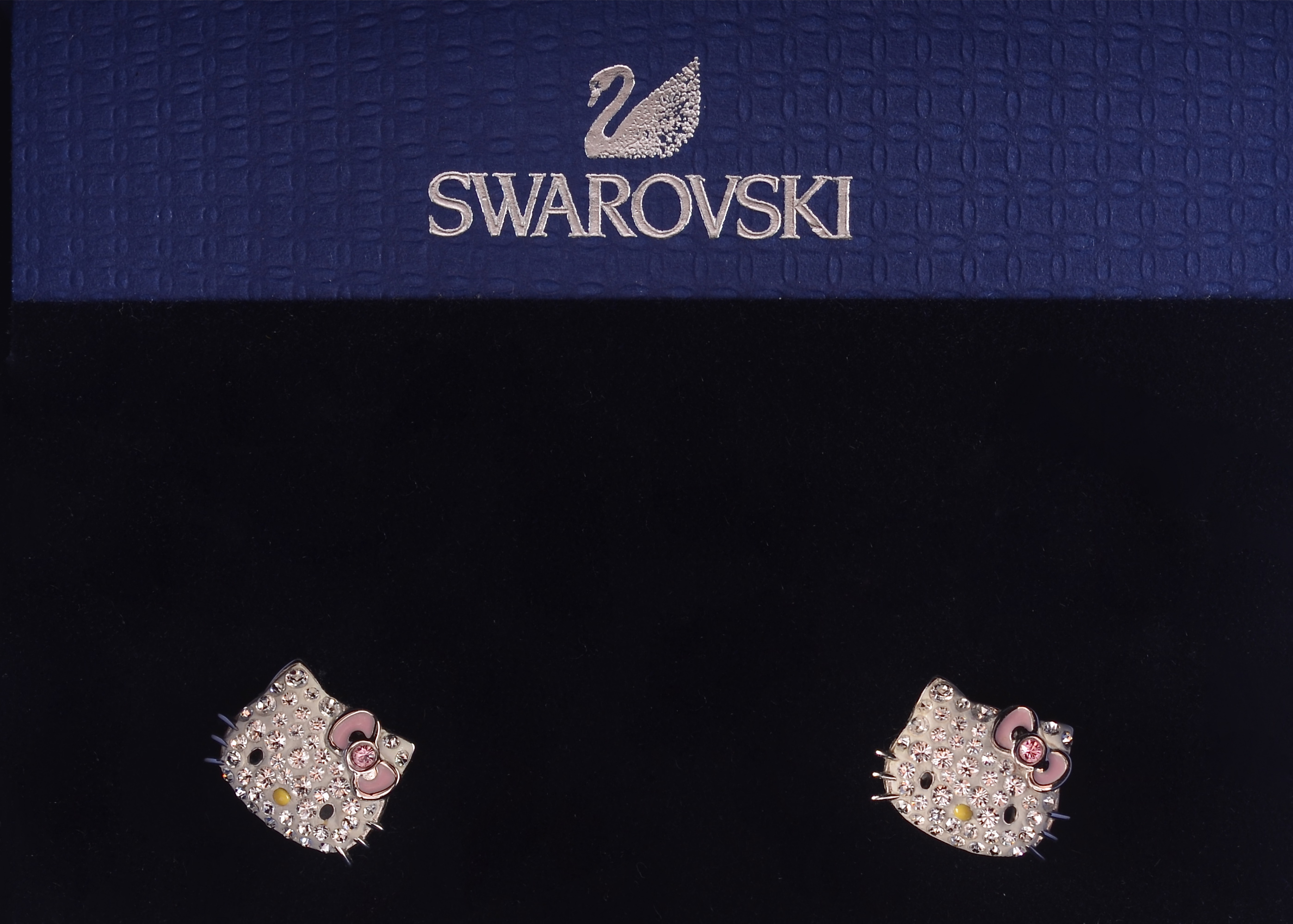 Pair of Swarovski Crystal "Hello Kitty" Earrings