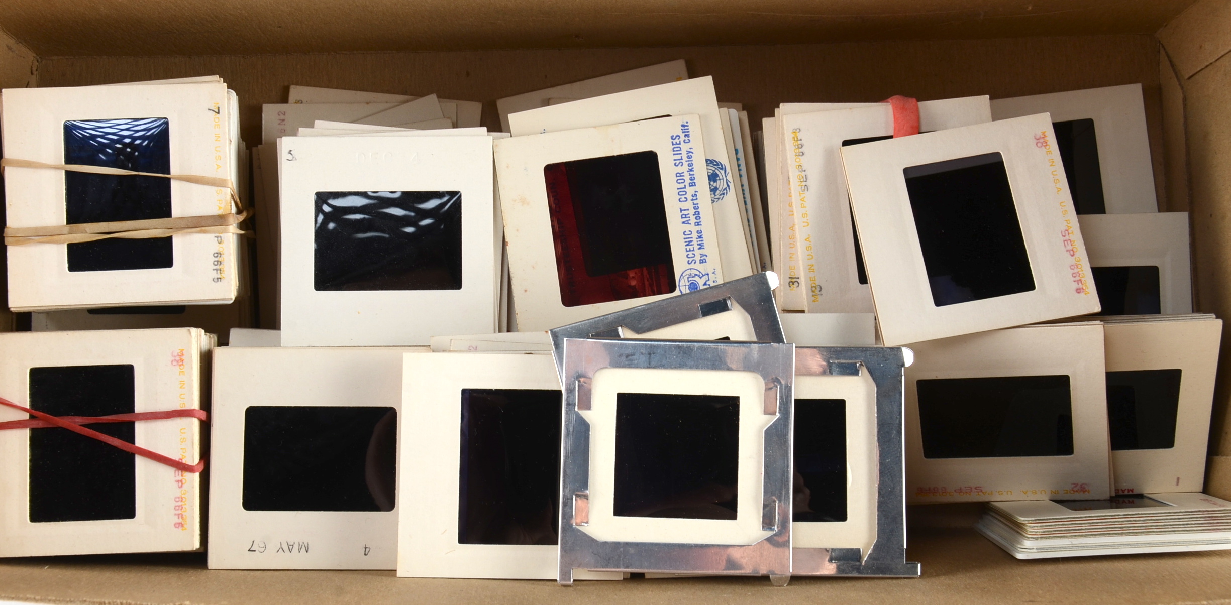 Grouping of Vintage Slides, Negatives, and Audio Reel