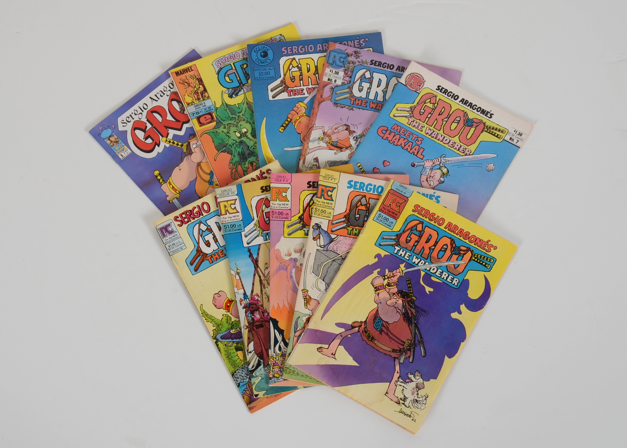 Eight Groo Comics from the 1980's