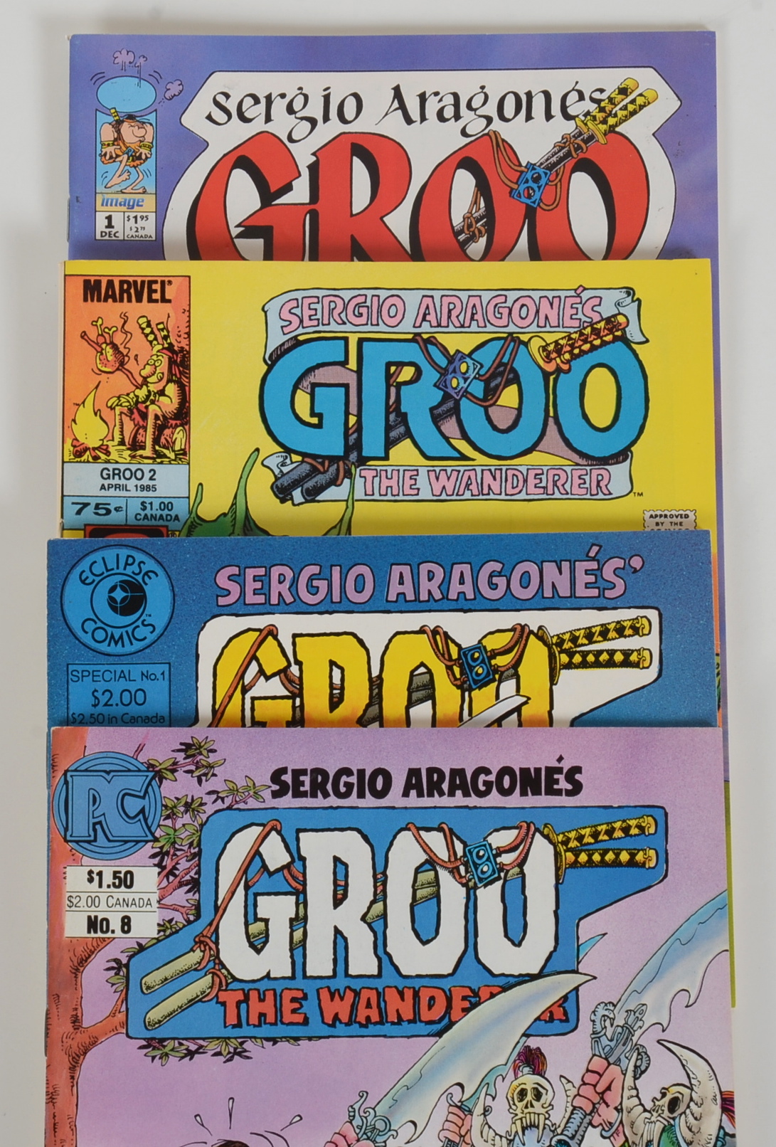 Eight Groo Comics from the 1980's