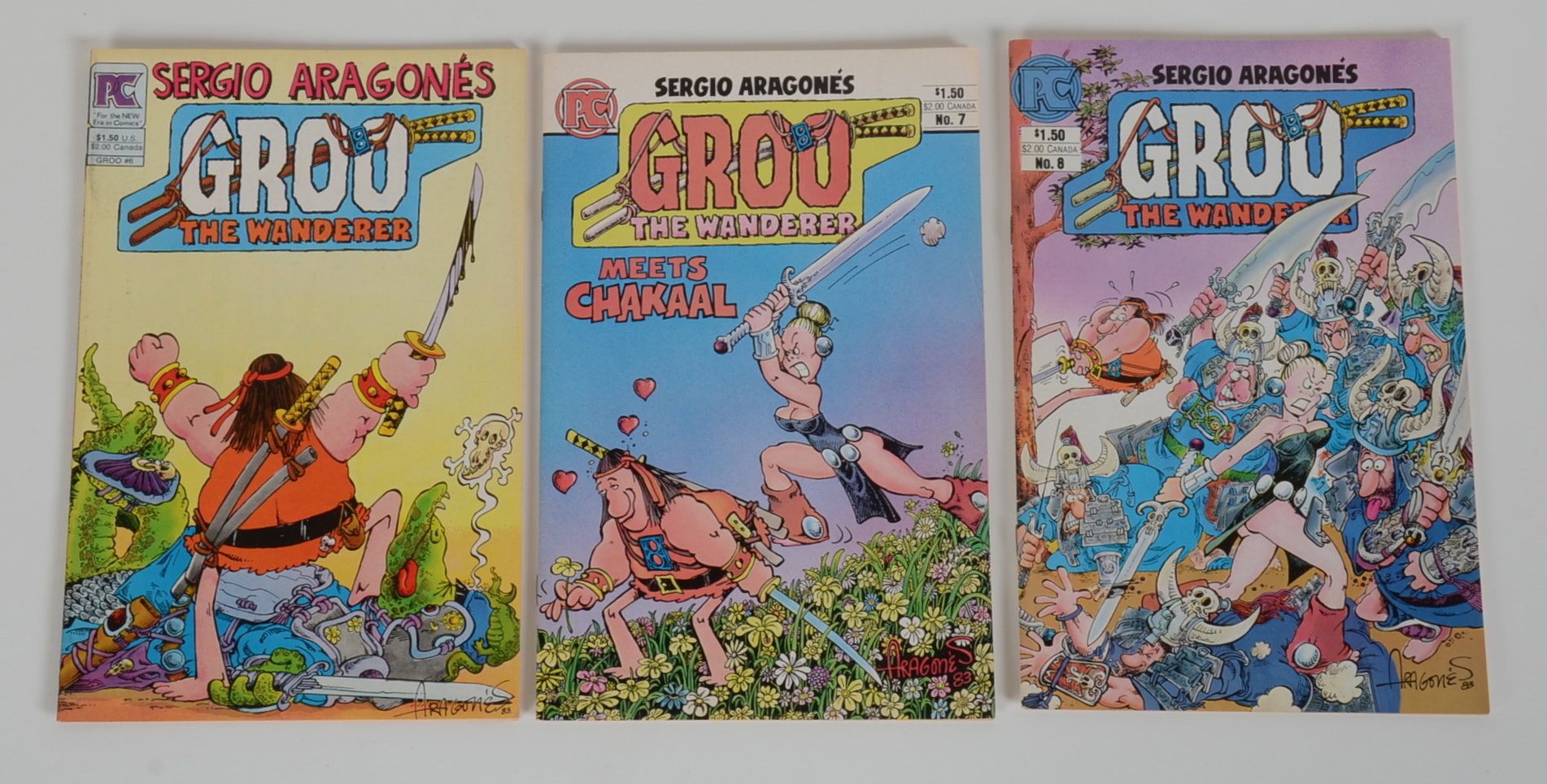 Eight Groo Comics from the 1980's
